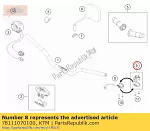 ktm 78111070100 interruptor de luz - Lado inferior