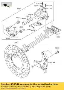 Kawasaki 430340036499 uchwyt hamulca, zacisk tylny - Dół