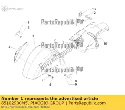 Qui puoi ordinare parafango anteriore da Piaggio Group , con numero parte 65102900M5: