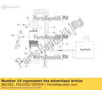 860281, Piaggio Group, Canister support eua aprilia mana na zd4rc000, zd4rca00, zd4rc001, zd4rcc00 zd4rcb00, zd4rcc01, zd4rce00 850 2007 2008 2009 2010 2011 2016, Novo