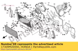 Honda 17309MZ0000 tubo, radiador - Lado inferior