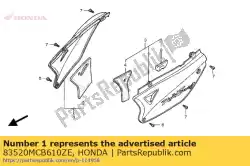Qui puoi ordinare set di copertine, r. Lato (wl) * da Honda , con numero parte 83520MCB610ZE: