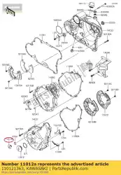 Here you can order the cap,top mark from Kawasaki, with part number 110121363: