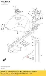 Here you can order the stay,fuel tank from Suzuki, with part number 4457435F00: