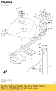 Suzuki 4457435F00 stay,fuel tank - Bottom side