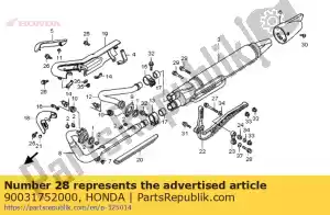 honda 90031752000 parafuso, ubs, 8x36 - Lado inferior