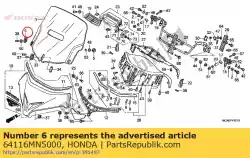 Tutaj możesz zamówić p? Yta, ustawienie szyby przedniej od Honda , z numerem części 64116MN5000: