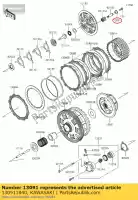 130911840, Kawasaki, houder, koppelingsveer zx600-e1 kawasaki  h2 h2r z zx zz r zzr 250 450 600 1000 1400 1993 1994 1995 1996 1997 1998 1999 2001 2002 2003 2004 2005 2006 2007 2008 2009 2010 2011 2012 2013 2014 2015 2016 2017 2018 2019 2020 2021, Nieuw