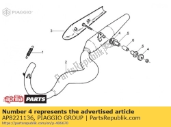 Aprilia AP8221136, Rondella del tubo di scarico, OEM: Aprilia AP8221136