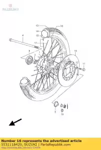 suzuki 5531118420 rueda delantera, cromo, 18 pulgadas, 1,6 j, 36 radios - Parte inferior