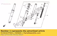 51401KTF641, Honda, primavera, fr. forchetta honda sh 125 150 2005 2006 2007 2008 2009 2010 2011 2012, Nuovo