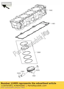 kawasaki 110050583 motor de cilindro klz1000acf - Lado inferior