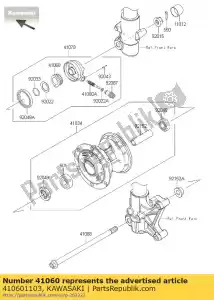 Kawasaki 410601103 tornillo medidor de engranajes, 21t - Lado inferior