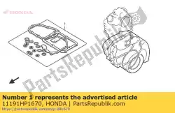 Aqui você pode pedir o junta, cárter em Honda , com o número da peça 11191HP1670: