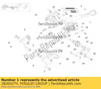 2B000374, Piaggio Group, béquille latérale aprilia  caponord zd4vk000, zd4vka, zd4vk001, zd4vka01 zd4vkb000, zd4vkb001, zd4vkb003, zd4vkb00x, zd4vkb009 zd4vku00 1200 2013 2014 2015 2016 2017, Nouveau