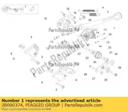 Aqui você pode pedir o suporte lateral em Piaggio Group , com o número da peça 2B000374: