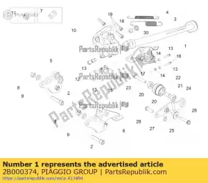 Piaggio Group 2B000374 suporte lateral - Lado inferior