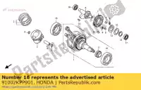 91002KPP901, Honda, Bearing, l. radial ball honda cbr  rw r repsol rs rt cbr125r cbr125rs cbr125rw cbr125rt 125 , New