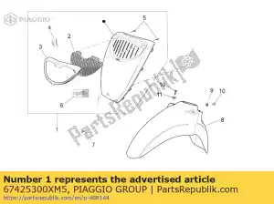 Piaggio Group 67425300XM5 front cover. brown varnished - Bottom side