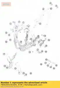 ktm 7800300140004 frame orange 'db10 - Bottom side
