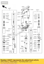 Qui puoi ordinare forcella-supporto sotto vn900b6f da Kawasaki , con numero parte 440370043: