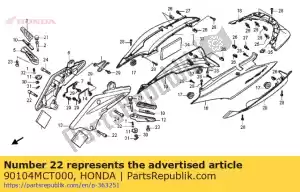 Honda 90104MCT000 ?ruba, gniazdo, 10x45 - Dół