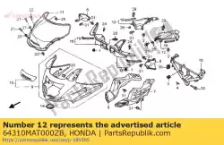 paneel, r. Innerlijke * nh375r * (nh375r clausule zwart) van Honda, met onderdeel nummer 64310MAT000ZB, bestel je hier online: