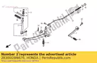 28300GW8670, Honda, Arm assy., kick starter honda xr 70 1997 1998 1999 2000, Nowy