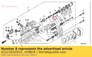 Honda 43223SD2932 portant un - La partie au fond