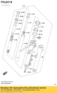 Suzuki 5119548000 pedaço, fr garfo o - Lado inferior