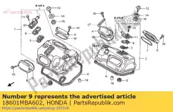 Ici, vous pouvez commander le soupape comp., roseau auprès de Honda , avec le numéro de pièce 18601MBA602: