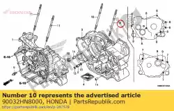 bout, tapeind, 10x265 van Honda, met onderdeel nummer 90032HN8000, bestel je hier online: