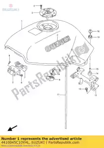 Suzuki 4410045C10YHL réservoir, carburant - La partie au fond