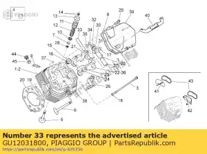 Piaggio Group GU12031800 rocker shaft - Bottom side