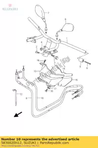 Suzuki 5830020H12 cable assy,thro - Bottom side