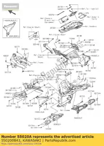 kawasaki 550200843 guard,heel,rh zr800ads - Bottom side