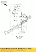 430101053, Kawasaki, rod-assy-brake zx900-a1 kawasaki gpz 750 900 1985 1986 1987 1988 1989 1990 1993, Novo