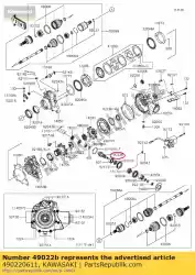 Aquí puede pedir bisel de engranaje, 8t de Kawasaki , con el número de pieza 490220611: