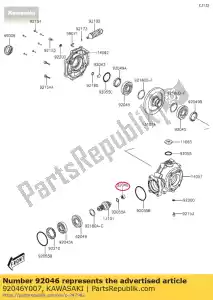 kawasaki 92046Y007 aguja de rodamiento, 14x20x12 kvf300 - Lado inferior