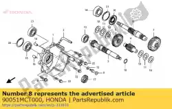 Aqui você pode pedir o parafuso, especial, 8x22 em Honda , com o número da peça 90051MCT000: