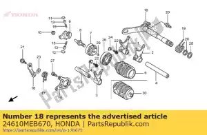 Honda 24610MEB670 husillo comp., cambio de marchas - Lado inferior