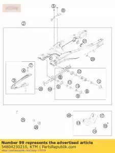 ktm 54804230210 swingarm repair kit 05-15 - Bottom side