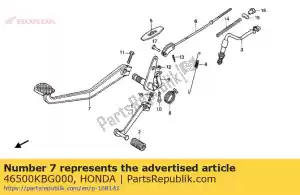 Honda 46500KBG000 pedal comp., rr. freno - Lado inferior