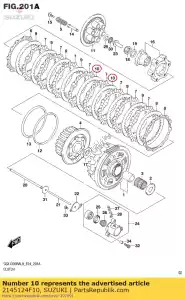 suzuki 2145124F10 placa, embreagem dr - Lado inferior