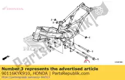 Here you can order the no description available from Honda, with part number 90116KYK910: