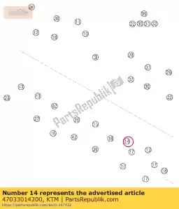 ktm 47033014200 idler gear 4th g. - Bottom side