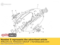 AP8224114, Aprilia, refletor oval. âmbar, Novo