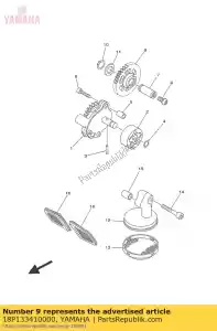 yamaha 18P133410000 engrenagem, bomba de óleo ociosa - Lado inferior