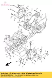 Ici, vous pouvez commander le joint, couvercle de carter 3 auprès de Yamaha , avec le numéro de pièce 5NL154620000: