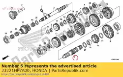 Ici, vous pouvez commander le arbre intermédiaire, transmission auprès de Honda , avec le numéro de pièce 23221HP7A00: